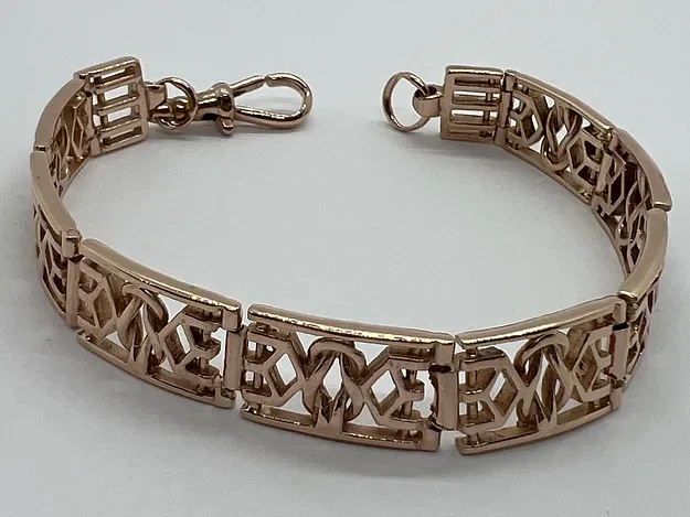 9ct Rose Gold Patterned Bracelet